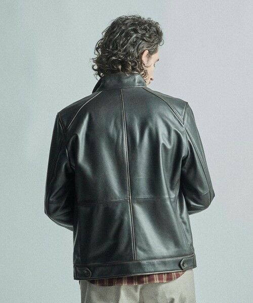 MEN'S BIGI / メンズビギ レザーブルゾン・ジャケット | スタンドカラーシングルライダース シープレザージャケット＜エイジング加工＞ | 詳細15
