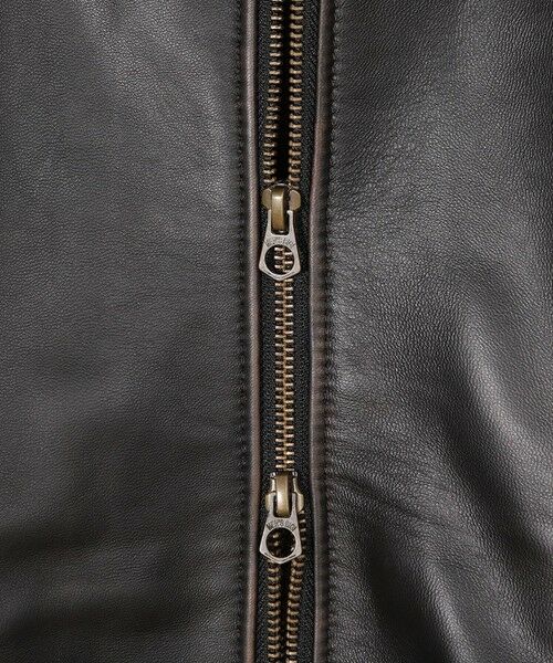 MEN'S BIGI / メンズビギ レザーブルゾン・ジャケット | スタンドカラーシングルライダース シープレザージャケット＜エイジング加工＞ | 詳細3