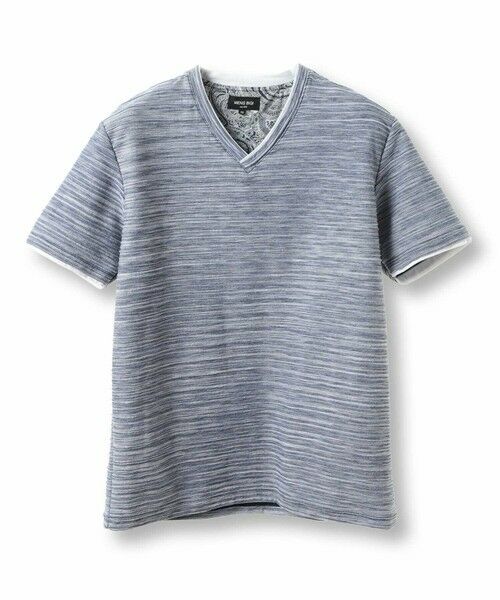 MEN'S BIGI / メンズビギ Tシャツ | スラブタック天竺素材Tシャツ<吸水速乾>(ネイビー)