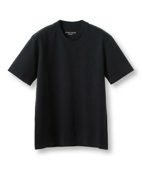 MEN'S BIGI / メンズビギ Tシャツ | 【ACTIVE TAILOR/アクティブテイラー】シルケットスムースクルーネックTシャツ<接触冷感 / UVカット>(ネイビー)