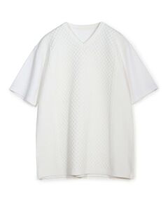 MEN'S BIGI / メンズビギ Tシャツ | サマーニットコンビVネック半袖Tシャツ