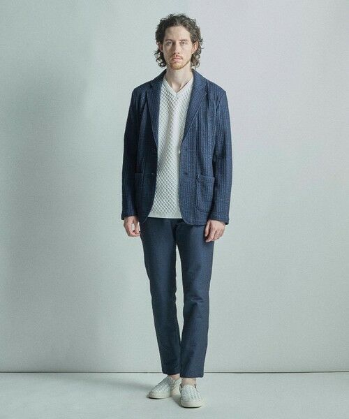 MEN'S BIGI / メンズビギ Tシャツ | サマーニットコンビVネック半袖Tシャツ | 詳細3