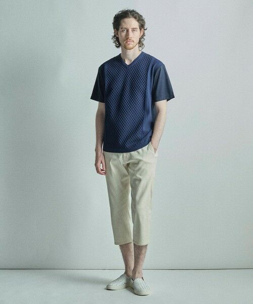 MEN'S BIGI / メンズビギ Tシャツ | サマーニットコンビVネック半袖Tシャツ | 詳細6