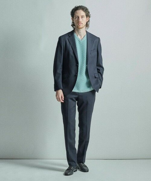 MEN'S BIGI / メンズビギ Tシャツ | サマーニットコンビVネック半袖Tシャツ | 詳細15