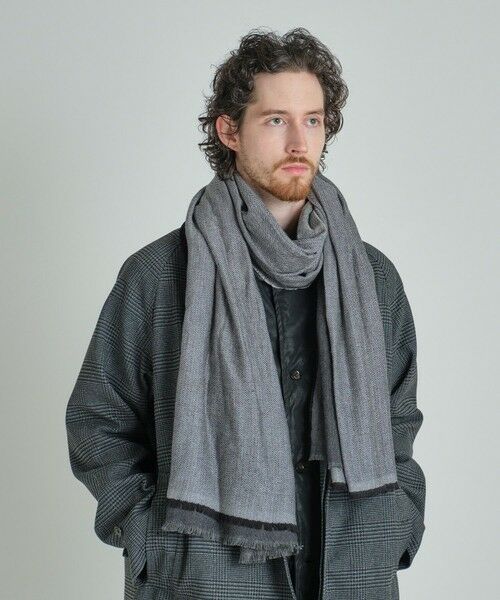 MEN'S BIGI / メンズビギ マフラー・ショール・スヌード・ストール | カシミヤ混リバーシブルマフラー | 詳細1