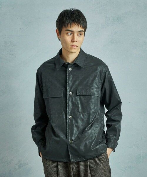 MEN'S BIGI / メンズビギ シャツ・ブラウス | フェイクレザーCPOシャツ | 詳細9
