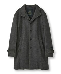 MEN'S BIGI / メンズビギ その他アウター | Super140ウールヘリンボーンビーバー スタンドカラーコート