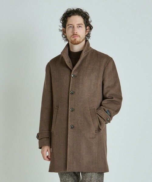 MEN'S BIGI / メンズビギ その他アウター | Super140ウールヘリンボーンビーバー スタンドカラーコート | 詳細3