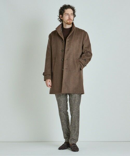 MEN'S BIGI / メンズビギ その他アウター | Super140ウールヘリンボーンビーバー スタンドカラーコート | 詳細4