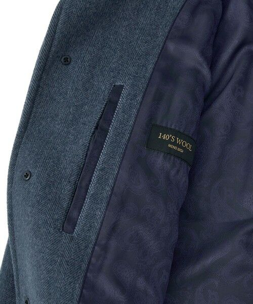 MEN'S BIGI / メンズビギ その他アウター | Super140ウールヘリンボーンビーバー スタンドカラーコート | 詳細17