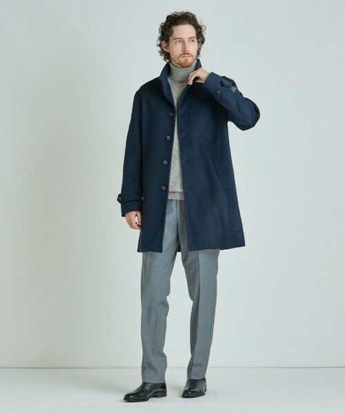 MEN'S BIGI / メンズビギ その他アウター | Super140ウールヘリンボーンビーバー スタンドカラーコート | 詳細22