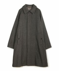 MEN'S BIGI / メンズビギ ステンカラーコート | グレンチェックウール ステンカラーコート