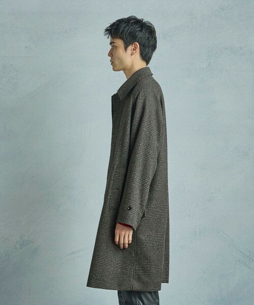 MEN'S BIGI / メンズビギ ステンカラーコート | グレンチェックウール ステンカラーコート | 詳細14