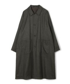 MEN'S BIGI / メンズビギ ステンカラーコート | 【50th Anniv . 中田 慎介】 COTTON TWILL x WOOL HOUND'S TOOTH REVERSIBLE COAT