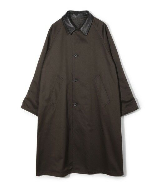 MEN'S BIGI / メンズビギ ステンカラーコート | 【50th Anniv . 中田 慎介】 COTTON TWILL x WOOL HOUND'S TOOTH REVERSIBLE COAT | 詳細1