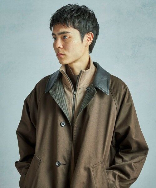 MEN'S BIGI / メンズビギ ステンカラーコート | 【50th Anniv . 中田 慎介】 COTTON TWILL x WOOL HOUND'S TOOTH REVERSIBLE COAT | 詳細2