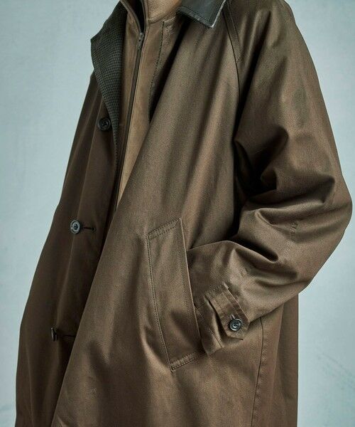 MEN'S BIGI / メンズビギ ステンカラーコート | 【50th Anniv . 中田 慎介】 COTTON TWILL x WOOL HOUND'S TOOTH REVERSIBLE COAT | 詳細3