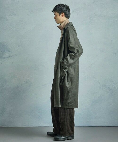 MEN'S BIGI / メンズビギ ステンカラーコート | 【50th Anniv . 中田 慎介】 COTTON TWILL x WOOL HOUND'S TOOTH REVERSIBLE COAT | 詳細5