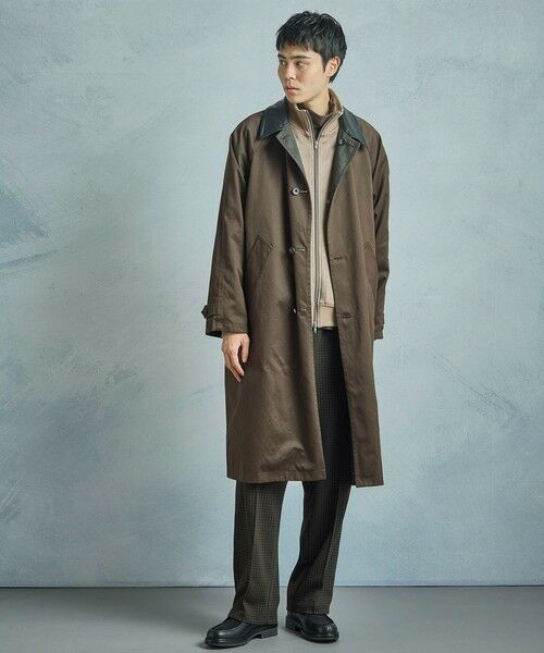 MEN'S BIGI / メンズビギ ステンカラーコート | 【50th Anniv . 中田 慎介】 COTTON TWILL x WOOL HOUND'S TOOTH REVERSIBLE COAT | 詳細8