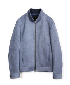 MEN'S BIGI / メンズビギ レザーブルゾン・ジャケット | フェイクスエードダンボール ライダースジャケット＜ストレッチ＞