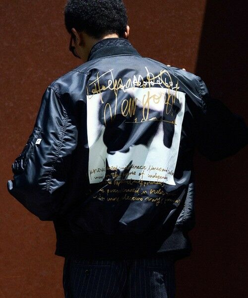 MEN'S BIGI / メンズビギ ブルゾン | 【TODAY edition x VALLEY APPAREL】グラフィックプリントL-2Bブルゾン（ブラック）