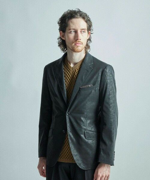 MEN'S BIGI / メンズビギ テーラードジャケット | フェイクレザー テーラードジャケット | 詳細6