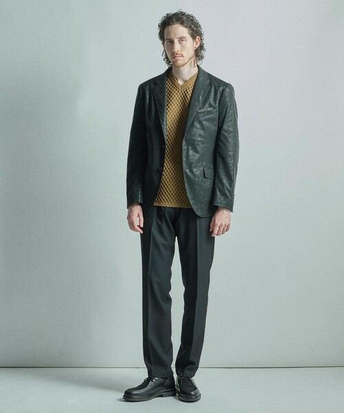 MEN'S BIGI / メンズビギ テーラードジャケット | フェイクレザー テーラードジャケット | 詳細7