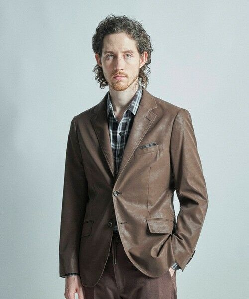 MEN'S BIGI / メンズビギ テーラードジャケット | フェイクレザー テーラードジャケット | 詳細17