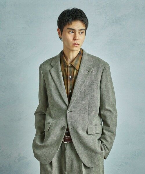 MEN'S BIGI / メンズビギ テーラードジャケット | 二重織ヘリンボーン　テーラードジャケット＜2WAYストレッチ＞ | 詳細9