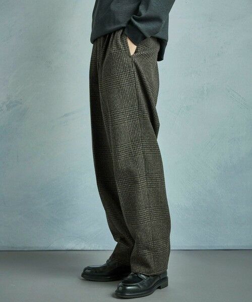 MEN'S BIGI / メンズビギ スラックス・ドレスパンツ | ウールグレンチェック ワイドパンツ | 詳細10