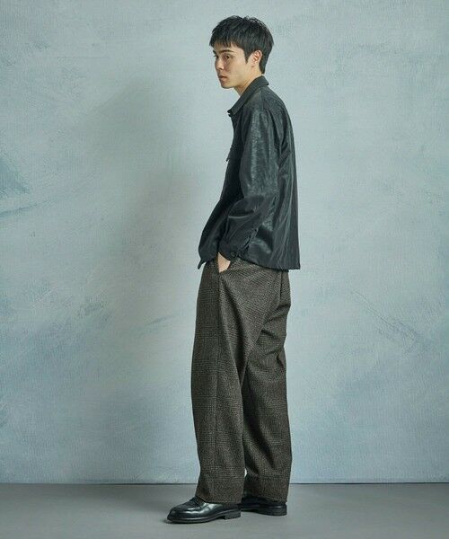 MEN'S BIGI / メンズビギ スラックス・ドレスパンツ | ウールグレンチェック ワイドパンツ | 詳細13