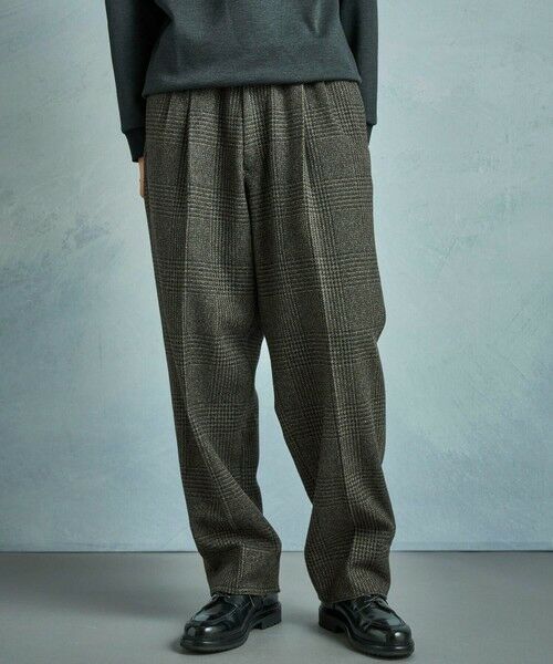 MEN'S BIGI / メンズビギ スラックス・ドレスパンツ | ウールグレンチェック ワイドパンツ | 詳細9