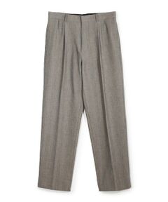 MEN'S BIGI / メンズビギ スラックス・ドレスパンツ | 二重織ヘリンボーン テーパードワイドパンツ＜2WAYストレッチ＞