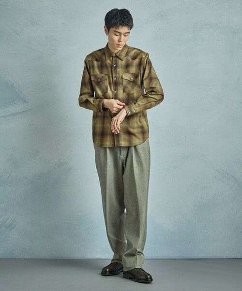 MEN'S BIGI / メンズビギ スラックス・ドレスパンツ | 二重織ヘリンボーン テーパードワイドパンツ＜2WAYストレッチ＞ | 詳細14