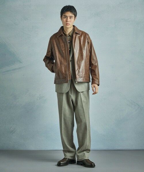 MEN'S BIGI / メンズビギ スラックス・ドレスパンツ | 二重織ヘリンボーン テーパードワイドパンツ＜2WAYストレッチ＞ | 詳細15