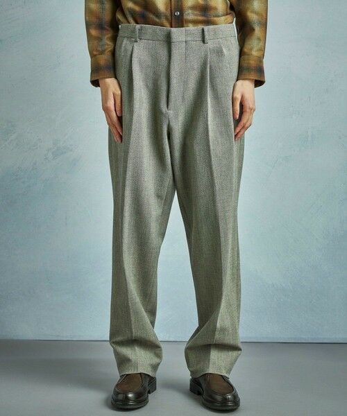 MEN'S BIGI / メンズビギ スラックス・ドレスパンツ | 二重織ヘリンボーン テーパードワイドパンツ＜2WAYストレッチ＞ | 詳細8