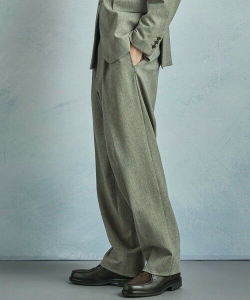 MEN'S BIGI / メンズビギ スラックス・ドレスパンツ | 二重織ヘリンボーン テーパードワイドパンツ＜2WAYストレッチ＞ | 詳細9