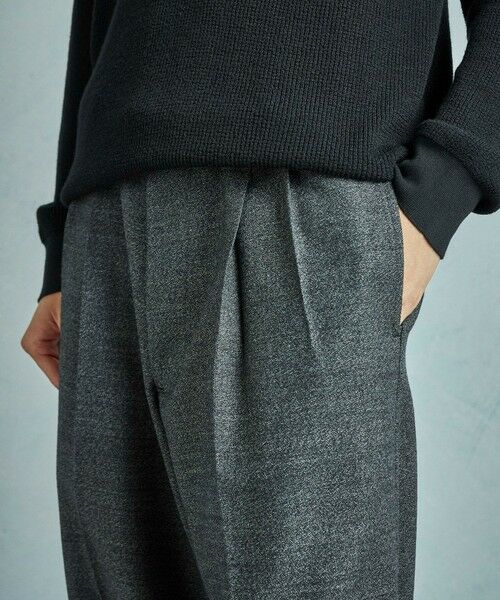 MEN'S BIGI / メンズビギ スラックス・ドレスパンツ | メランジウール 2タックテーパードワイドパンツ | 詳細5