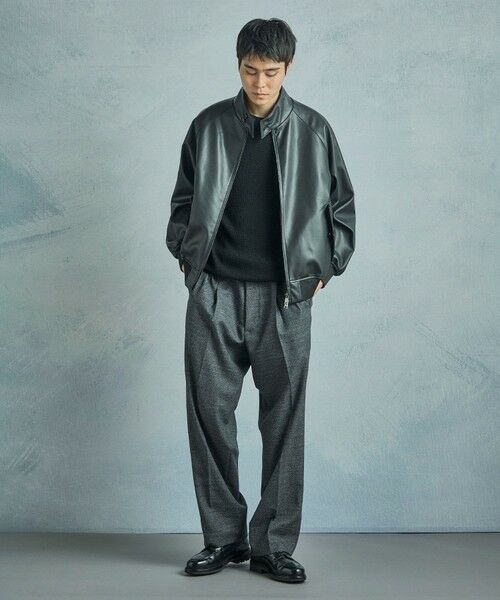 MEN'S BIGI / メンズビギ スラックス・ドレスパンツ | メランジウール 2タックテーパードワイドパンツ | 詳細6