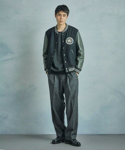 MEN'S BIGI / メンズビギ スラックス・ドレスパンツ | メランジウール 2タックテーパードワイドパンツ | 詳細7