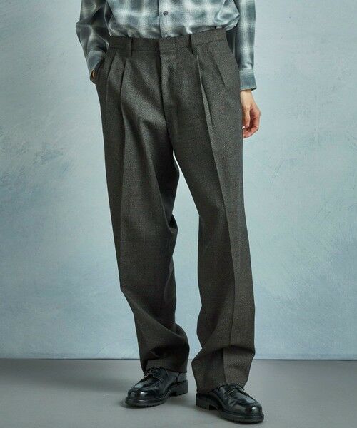 MEN'S BIGI / メンズビギ スラックス・ドレスパンツ | メランジウール 2タックテーパードワイドパンツ | 詳細15