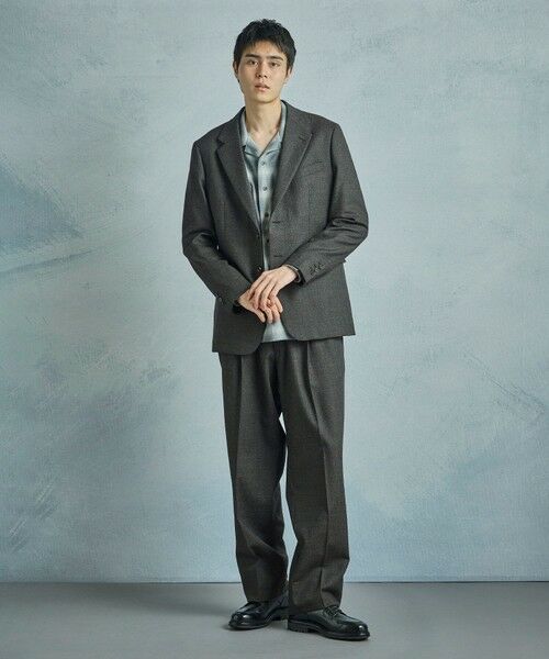 MEN'S BIGI / メンズビギ スラックス・ドレスパンツ | メランジウール 2タックテーパードワイドパンツ | 詳細16