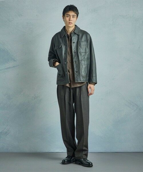 MEN'S BIGI / メンズビギ スラックス・ドレスパンツ | メランジウール 2タックテーパードワイドパンツ | 詳細17