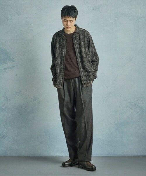 MEN'S BIGI / メンズビギ スラックス・ドレスパンツ | メランジウール 2タックテーパードワイドパンツ | 詳細18