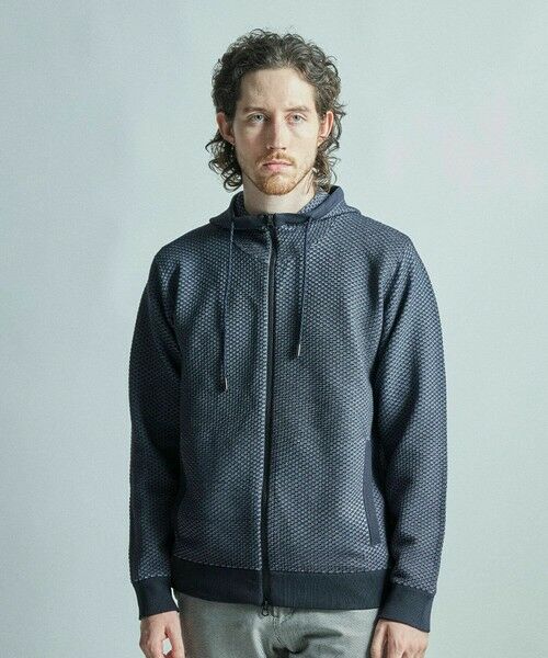 MEN'S BIGI / メンズビギ スウェット | ハニカムニット ジップパーカー | 詳細1