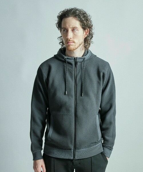 MEN'S BIGI / メンズビギ スウェット | ハニカムニット ジップパーカー | 詳細7