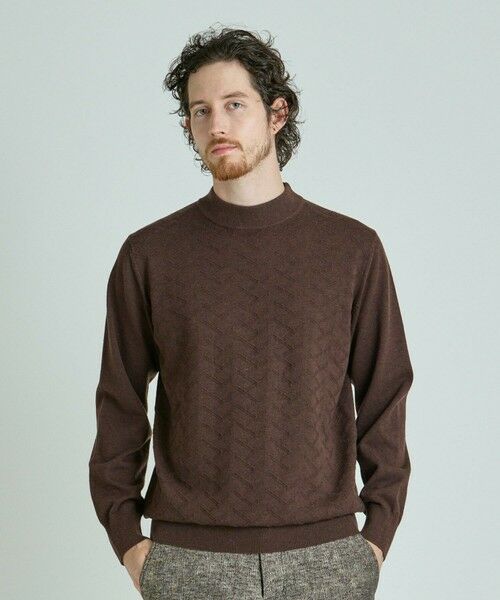 MEN'S BIGI / メンズビギ ニット・セーター | 【ACTIVE TAILOR/アクティブテイラー】12Gジャカードモックネックニット | 詳細3