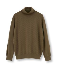 MEN'S BIGI / メンズビギ ニット・セーター | 【ACTIVE TAILOR/アクティブテイラー】12Gジャカードタートルネックニット