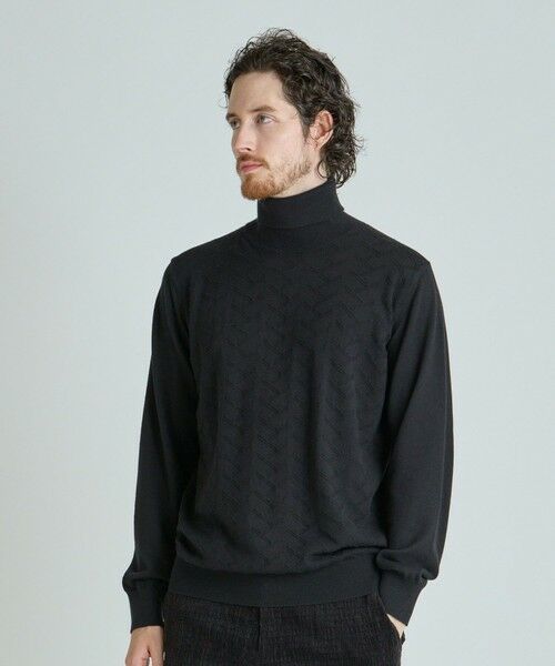 MEN'S BIGI / メンズビギ ニット・セーター | 【ACTIVE TAILOR/アクティブテイラー】12Gジャカードタートルネックニット | 詳細13