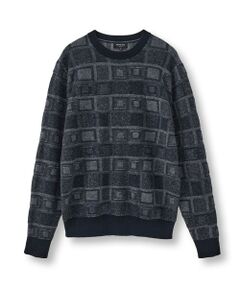 MEN'S BIGI / メンズビギ ニット・セーター | リンクスジャカード クルーネックニット
